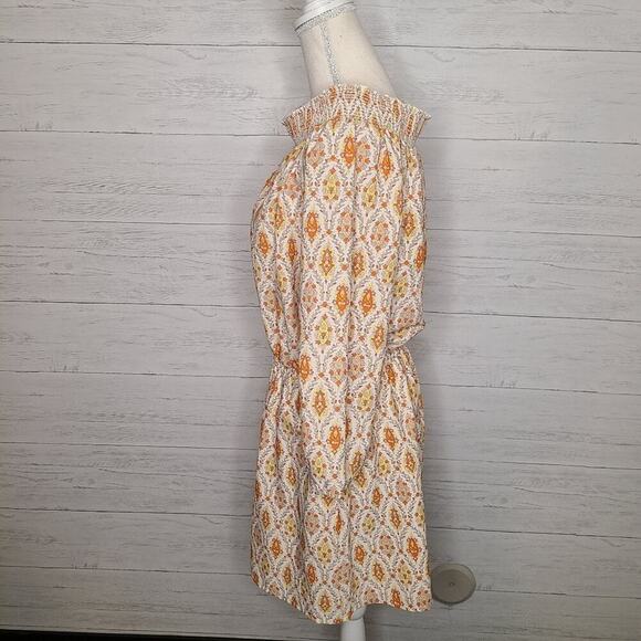 Sanctuary Dress Size Latge Elle Boho Dress Orange & Cream Print - Picture 3 of 12